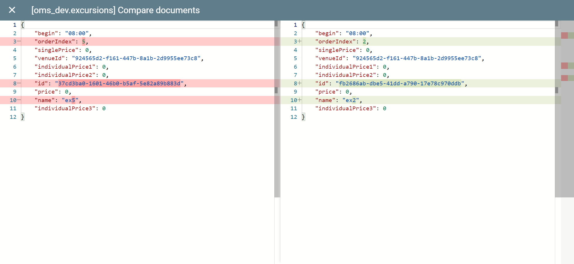 Compare documents